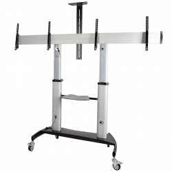 DUAL TV CART - 37-60IN TVS - HEIGHT ADJUSTABLE - LOCKABLE WHE
