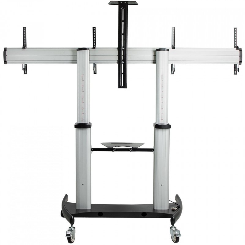 DUAL TV CART - 37-60IN TVS - HEIGHT ADJUSTABLE - LOCKABLE WHE