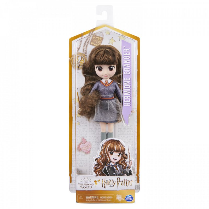 Wizarding World Harry Potter - - POUPÉE 20 CM HERMIONE GRANGER - Poupée figurine Articulée 20 cm Avec Baguette Magiqu
