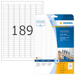 Lot de 25 feuilles Étiquette Herma Super adhésives 25,4x10mm - A4 (Blanc)
