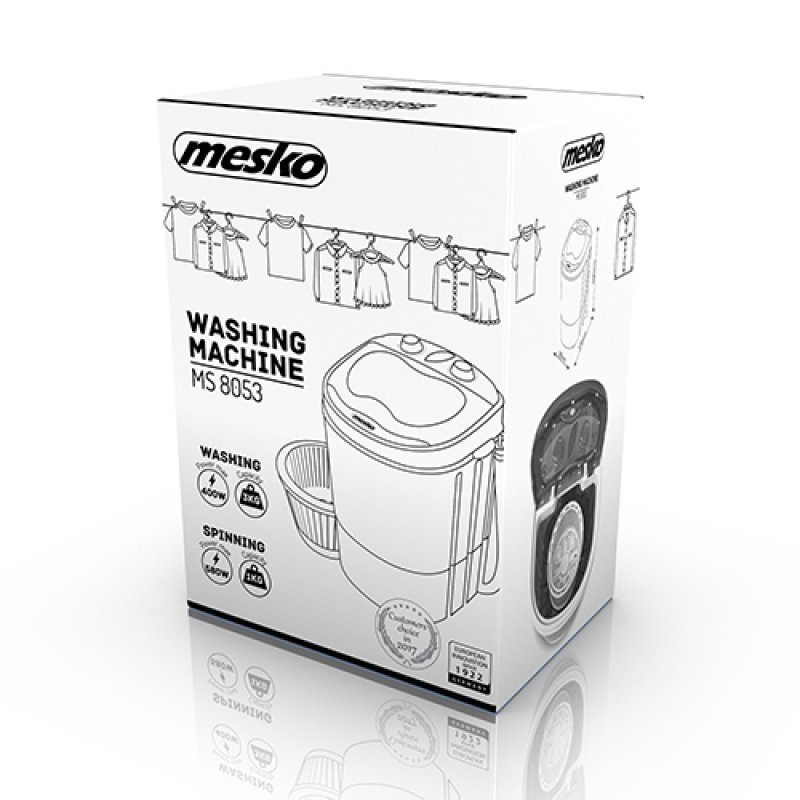 Mini Machine à Laver Mesko compatible MS 8053 3kg (Blanc)