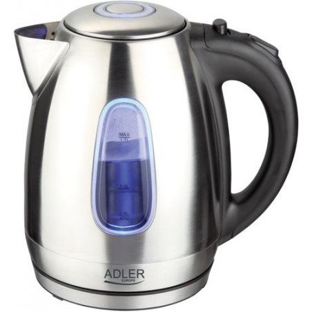 Adler AD1223 bouilloire 1,7 L 2000 W Noir, Acier inoxydable