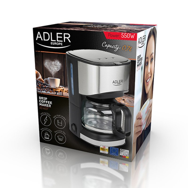 Cafetière Adler compatible AD 4407 (Argent/Noir)