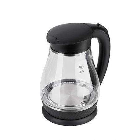 Adler AD 1274 B bouilloire 1,7 L 2200 W Noir, Transparent