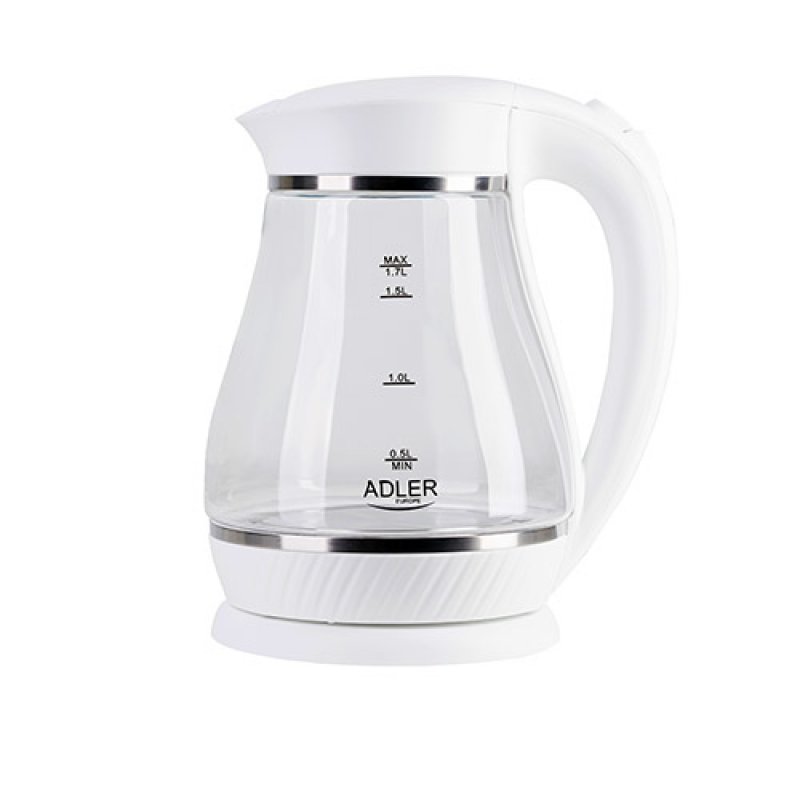 Adler AD 1274 bouilloire 1,7 L 2200 W Transparent, Blanc