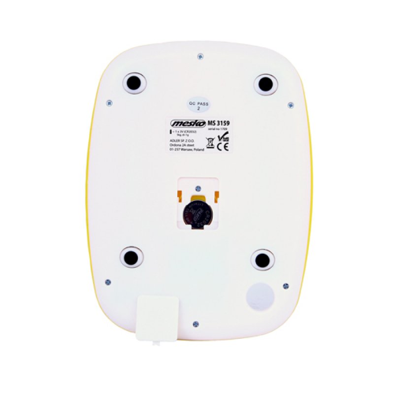Mesko Home MS 3159y Jaune Comptoir Rectangle Balance de ménage électronique