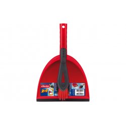 Vileda 141743 Pelle à poussières et ensemble de pelles à poussières Noir, Rouge Ensemble balai et baleyette