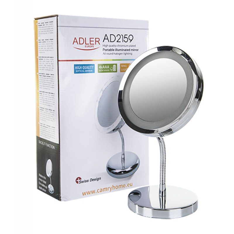 Miroir cosmétique éclairé Adler compatible AD 2159 (Argent)