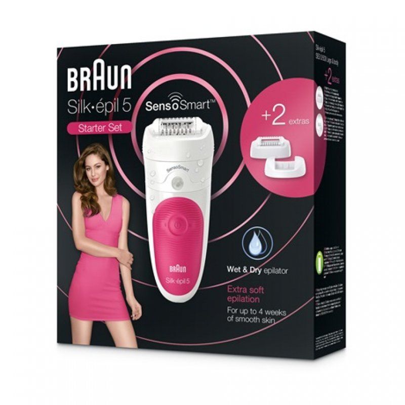 Epilateur Braun compatible Silk-épil 5 500 SensoSmart (Blanc/Rose)
