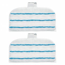 Lot de  2 Lingettes pour nettoyeur vapeur Black & Decker Steam Mop (Blanc/Bleu)