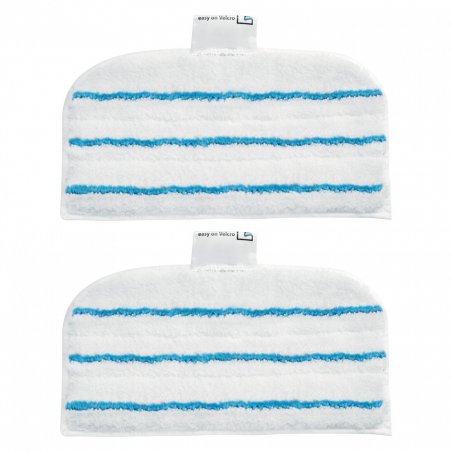 Lot de  2 Lingettes pour nettoyeur vapeur Black & Decker Steam Mop (Blanc/Bleu)