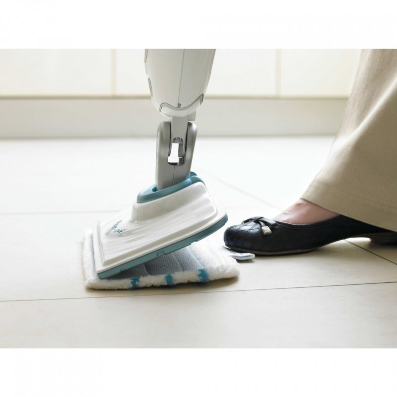 Lot de  2 Lingettes pour nettoyeur vapeur Black & Decker Steam Mop (Blanc/Bleu)