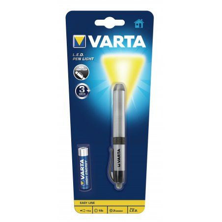 Lampe de poche LED Varta compatible Pen Light (Argent)