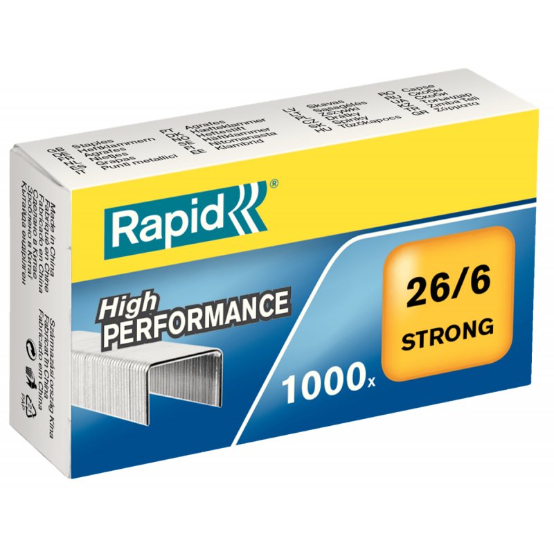 Boîte de 1000 Agrafes Rapid Strong 26/6 mm
