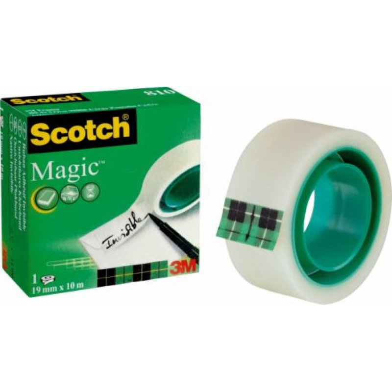 Ruban adhésif Scotch Magic 1.9cmx10m (Transparent Mat)