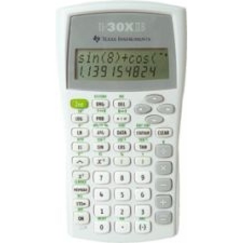 Texas Instruments TI-30XIIB calculatrice Poche Calculatrice scientifique Gris, Blanc