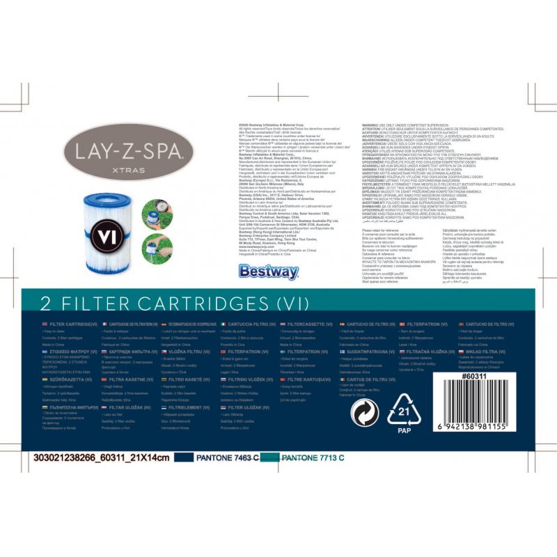 Bestway Lay-Z-Spa Filter Cartridge(VI)