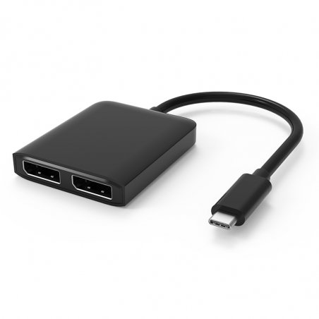 USB-C MALE TO DOUBLE FEMALE DISPLAYPORT ADAPTER - 19CM CABLE