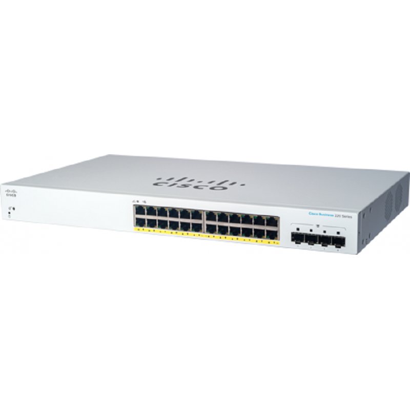 Cisco CBS220-24P-4G Géré L2 Gigabit Ethernet (10/100/1000) Connexion Ethernet, supportant l'alimentation via ce port (