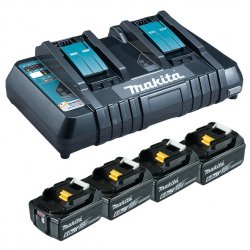 Power Source Kit 18V 6Ah (schwarz, 4x Akku BL1860B, 1x Ladegerät DC18RD)