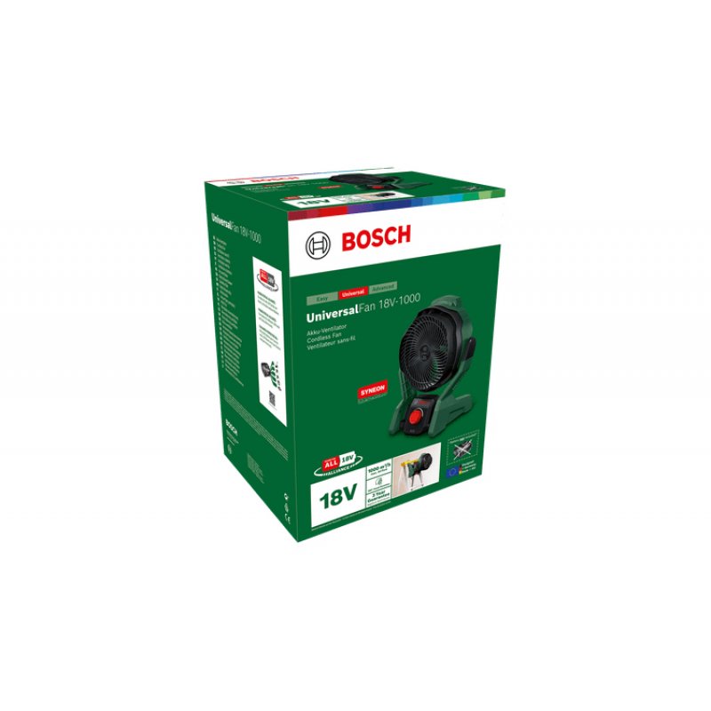 Bosch UniversalFan 18V-1000 Akku Ventilator ohne und Ladegerät Noir, Vert, Rouge