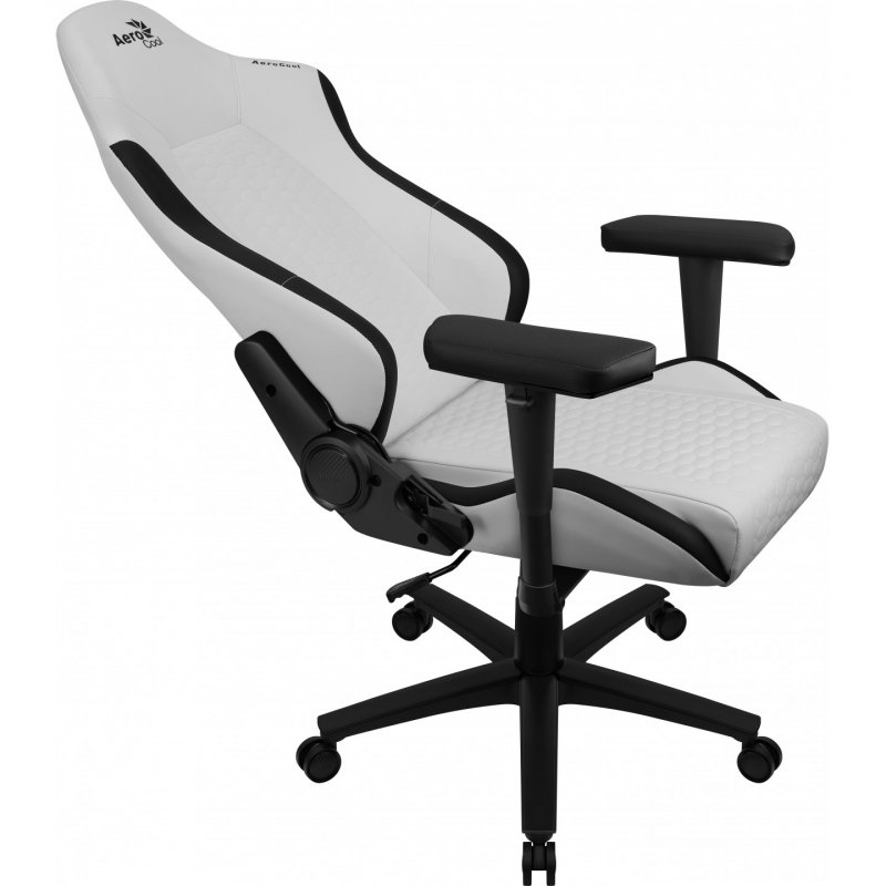 Aerocool CROWNMOONSW White, Ergonomic Gaming Chair, Adjustable Cushions, Premium Leatherette