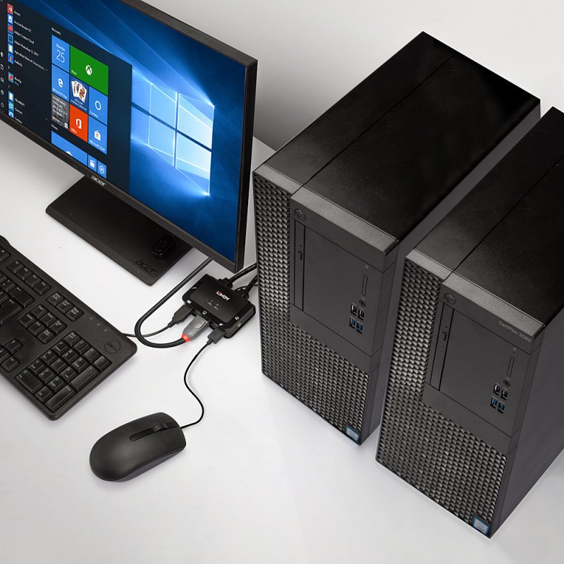 Lindy 2 Port DisplayPort 1.2, USB 2.0 Cable KVM Switch