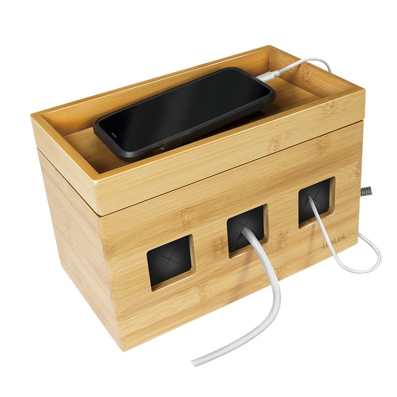 LogiLink KAB0076 - Logitech Kabelbox aus Bambus