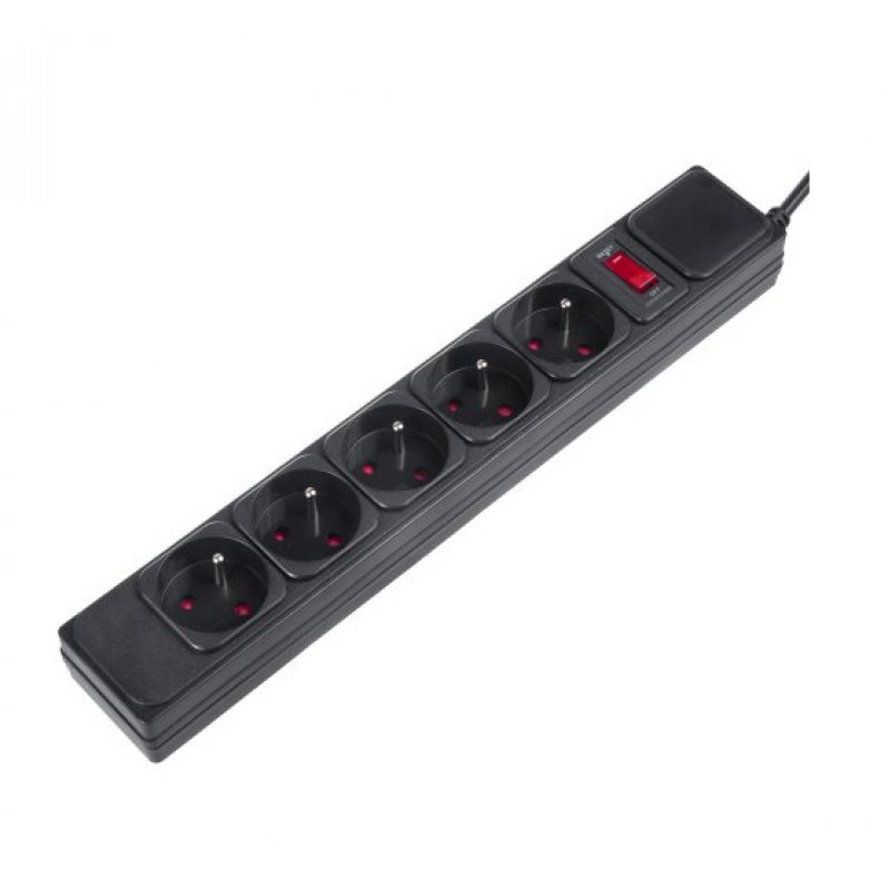 Maclean MCE219 power extension 1.5 m 5 AC outlet(s) Indoor Black