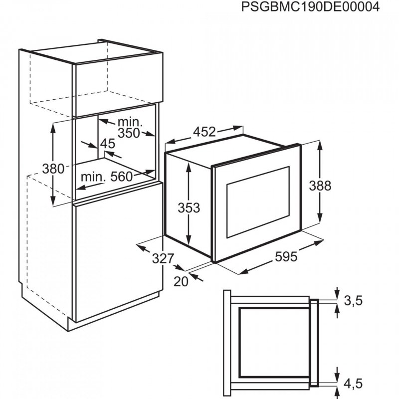 Four Micro-Ondes encastrable Electrolux LMS2203EMX (Noir)