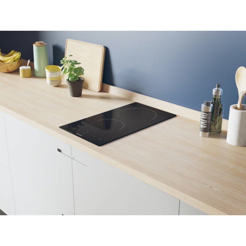 Table de Cuisson vitrocéramique Candy compatible CDH 30 2 Foyers (Noir)