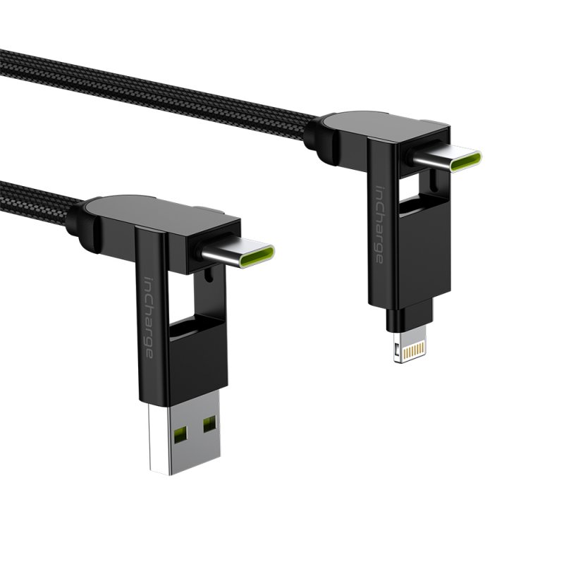 Rolling Square inCharge X Max câble USB 1,5 m USB C Micro-USB A Noir