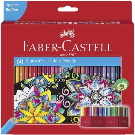 Set de 60 Crayons de couleur Faber-Castell Castle