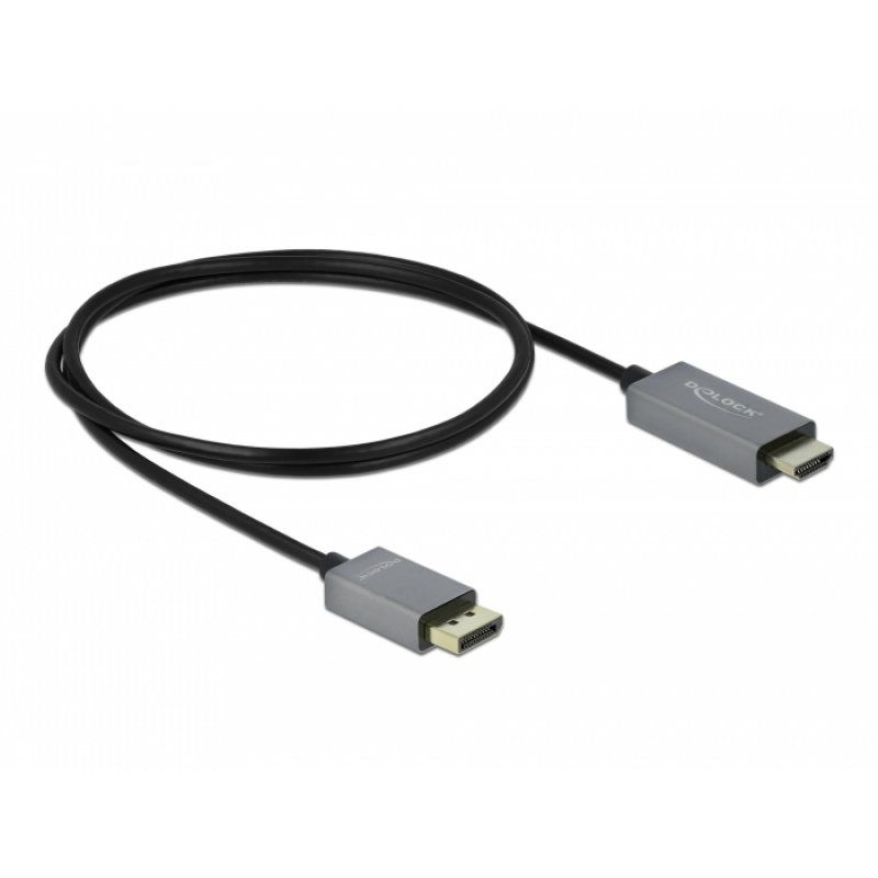 DeLOCK 85928 video cable adapter 1 m DisplayPort HDMI Black, Grey