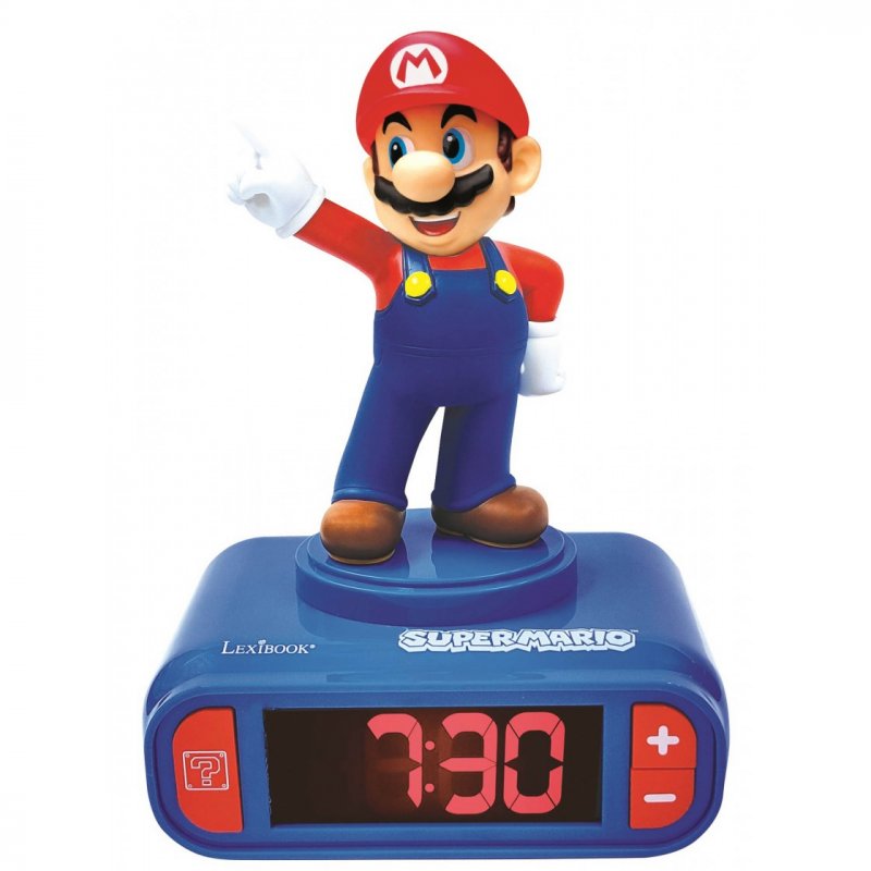 Lexibook compatible - Super Mario Alarm Clock with Mario 3D character and sounds from the video game (RL800NI)