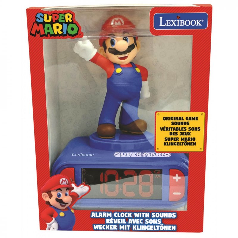Lexibook compatible - Super Mario Alarm Clock with Mario 3D character and sounds from the video game (RL800NI)