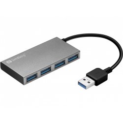 HUB 4Port Sandberg 4xUSB3.0 SuperSpeed passiv Silver