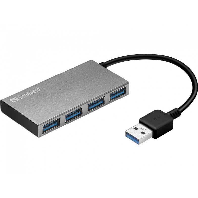 HUB 4Port Sandberg 4xUSB3.0 SuperSpeed passiv Silver