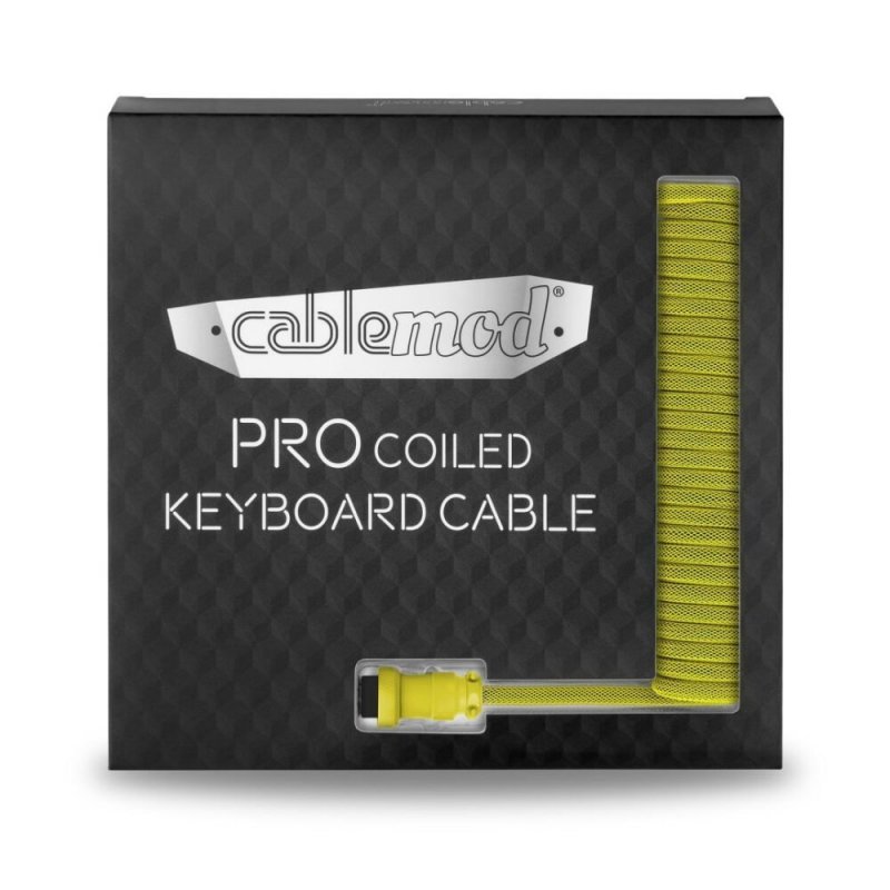 CableMod compatible Pro Coiled Keyboard Cable USB-C zu USB Typ A, Dominator Yellow - 150cm
