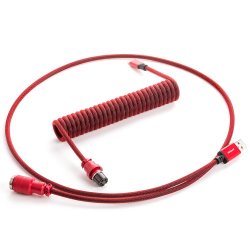 CableMod compatible Pro Coiled Keyboard Cable USB-C zu USB Typ A, Republic Red - 150cm