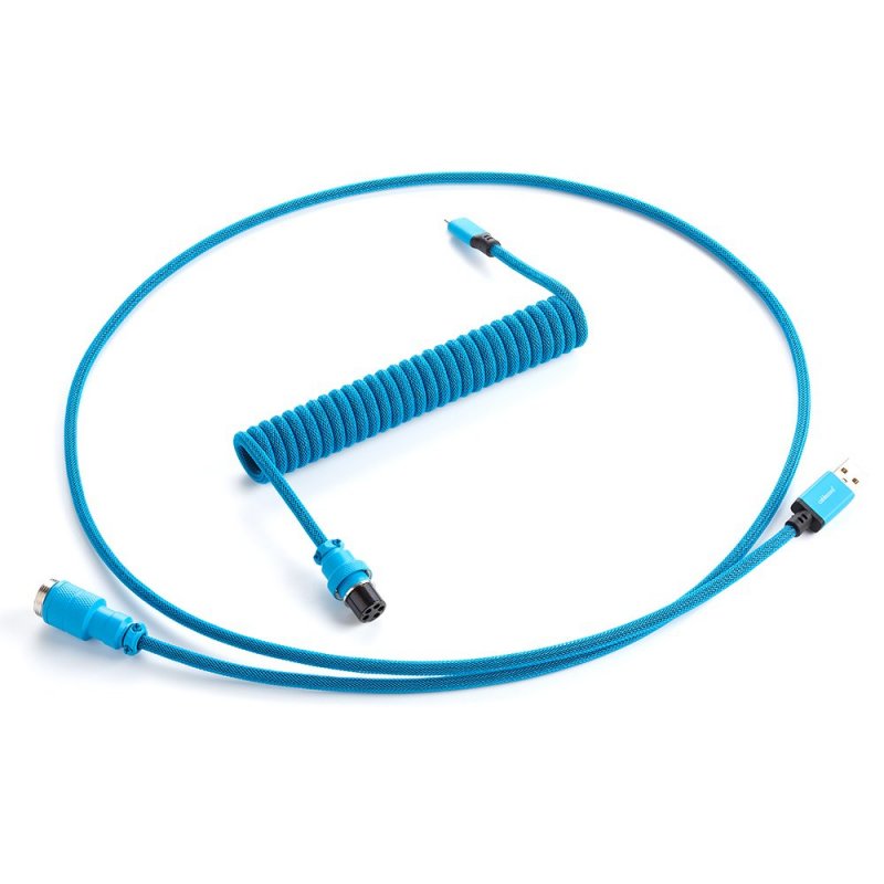 CableMod compatible Pro Coiled Keyboard Cable USB-C zu USB Typ A, Specturm Blue - 150cm