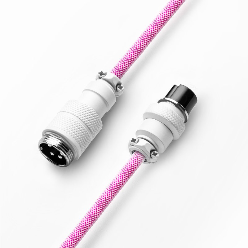 CableMod compatible Pro Coiled Keyboard Cable USB-C zu USB Typ A, Strawberry Cream - 150cm