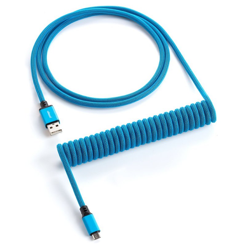 CableMod compatible Classic Coiled Keyboard Cable Micro USB zu USB Typ A, Spectrum Blue - 150cm