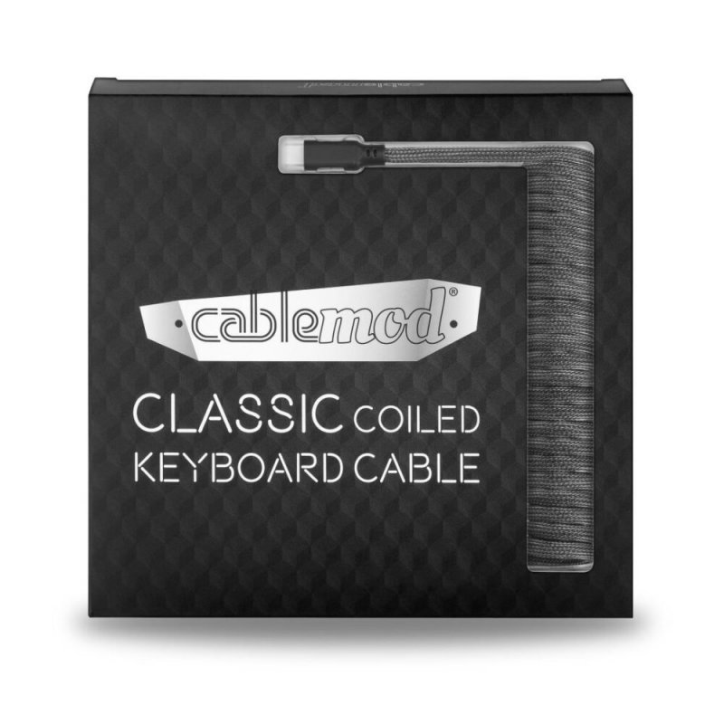 CableMod compatible Classic Coiled Keyboard Cable USB-C zu USB Typ A, Carbon Grey - 150cm