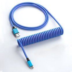CableMod compatible Classic Coiled Keyboard Cable USB-C zu USB Typ A, Galaxy Blue - 150cm