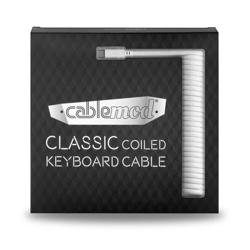 CableMod compatible Classic Coiled Keyboard Cable USB-C zu USB Typ A, Glacier White - 150cm