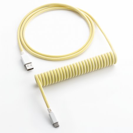 CableMod compatible Classic Coiled Keyboard Cable USB-C zu USB Typ A, Lemon Ice - 150cm