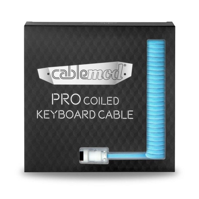 CableMod compatible Pro Coiled Keyboard Cable USB-C zu USB Typ A, Blueberry Cheesecake - 150cm