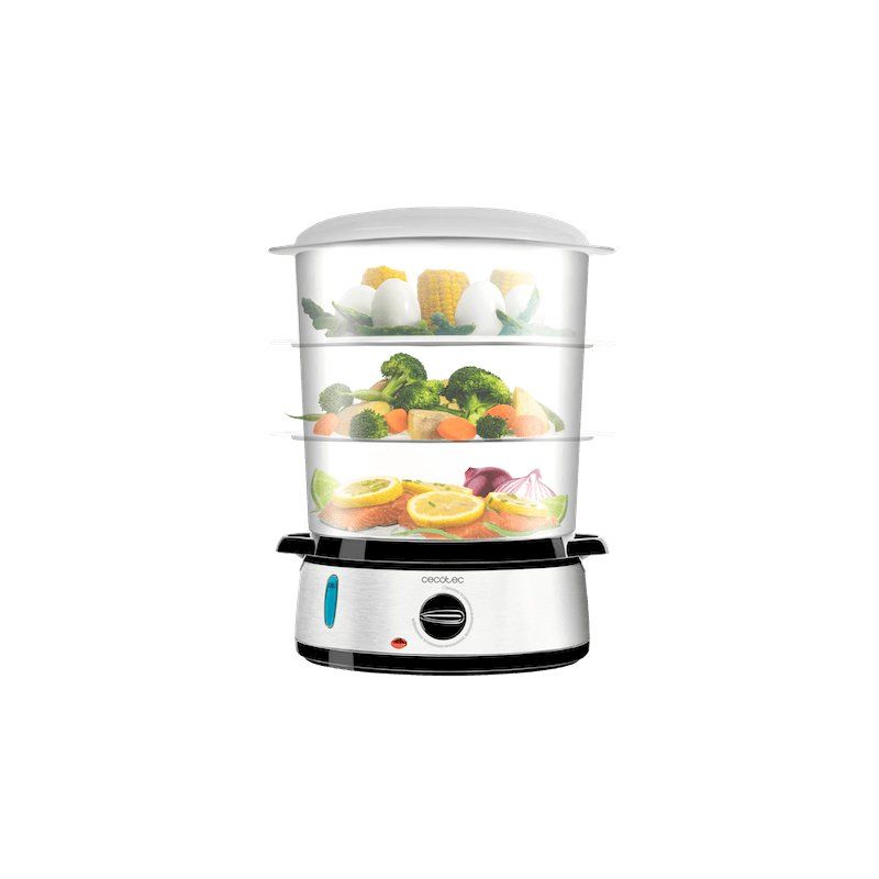 Cecotec Vapovita 3000 Inox food processor 800 W 1 L Black, Stainless steel, Transparent