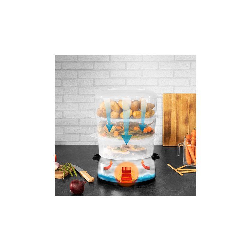 Cecotec Vapovita 3000 Inox food processor 800 W 1 L Black, Stainless steel, Transparent